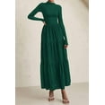 thumbnail image 4 of PRETTYGARDEN Long Sleeve Dress for Women Fall Eyelet Mock Neck A Line Elegant Classy Maxi Wedding Guest Dresses Pockets, 4 of 8