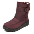 thumbnail image 5 of RYDCOT Women Winter Fashion Snow Boots: Waterproof Walking Canvas Booties Non Slip Fleece Lined Warm Outdoor Ankle High Top Boot Red, 5 of 8