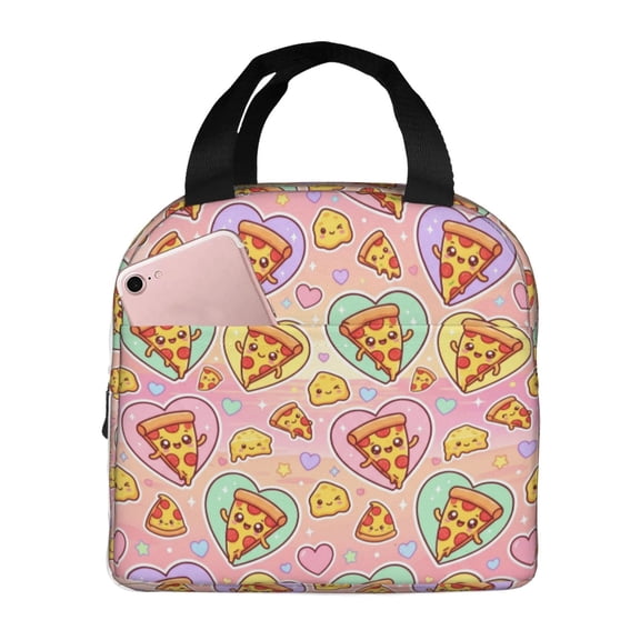 Pizza Insulated Lunch Box Reusable Lunch Bag Women Men Cooler Tote Bag For Work Picnic Outdoors Office Travel