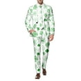 thumbnail image 2 of Men's 2-Piece Print Suit Long Sleeve Floral Button Blazer Pants Set Multi-Pocket Slim Fit Party Holiday Event Wear, 2 of 6