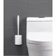 thumbnail image 3 of Escobilla de baño de silicona, escobilla de baño flexible con cepillo de silicona, montaje en pared sin perforaciones, color blanco, 3 of 5