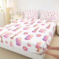 thumbnail image 4 of Castle Fairy Glam Candle Print Queen Sheets 4 Pieces,Pink Floral Pattern Queen Sheet Sets,1 Fitted Sheet, 1 Flat Sheet and 2 Pillowcases, 4 of 6
