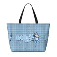 thumbnail image 2 of Kowoue Bluey Pattern Large Capacity Beach Travel Bag – Waterproof Tote with Multiple Pockets,Nylon Handles, Ideal for Beach, Travel, Pool, and Gym, 2 of 7