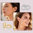 thumbnail image 4 of Titanium Hypoallergenic Huggie Hoop Earring, Small Cubic Zirconia Cuff Earrings Mini Piercing Jewelry for Women Sensitive Ears, 4 of 9