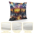 thumbnail image 4 of Orinice  New York Throw Pillow Cushion Cover, Skyline of NYC Urban Skyscrapers at Sunset Dawn Streets USA Architecture, Decorative Square Accent Pillow Case,  White, 4 of 5