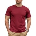 thumbnail image 3 of Dwellite Mens Pullover T Shirts Basic Short Sleeve Lightweight Tshirt Casual Crew Neck Solid Shirts for Men Wine M, 3 of 6