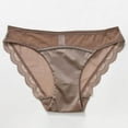 thumbnail image 5 of Seamless Cotton Underwear for Women Women's Lace Briefs Floral Sheer Mesh Bikini Panties Valentine's Day Casual Underwear Coffee XL, 5 of 7