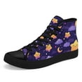 thumbnail image 4 of Coolcustomize Men's High-top Casual Shoes with Star, Moon & Cloud Design - Purple/White (Multi-Color Options) - Lace-Up Ankle, Cushioned Rubber Sole, Fabric Upper Sneakers for Outdoor, Casual Attire, 4 of 10