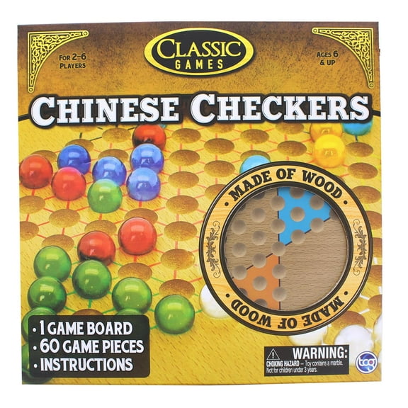 TCG Toys Solid Wood Chinese Checkers, 10"