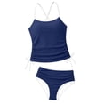 thumbnail image 5 of SONXAHE Big Girls Soft Bikini Tankini Set Contrast Trim Pool Swimwear Bathing Suit, 5 of 6