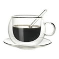 thumbnail image 1 of Glass Espresso Cup Clear Coffee Mugs Double Wall Glass Cup With Spoon, 1 of 13