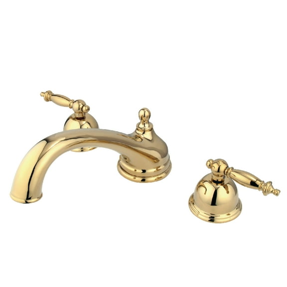 Kingston Brass KS3352TL Vintage Two-Handle Deck Mount Roman Tub Faucet, Polished Brass