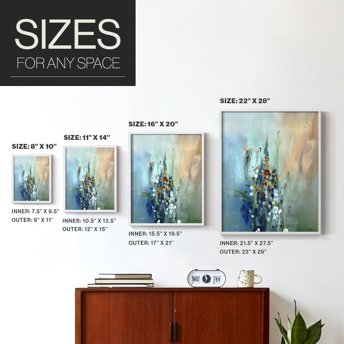 Current Air I Framed Print in White Solid Wood Framed Print No Nail Hanging