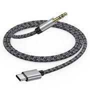 Aux to USB C,ABCPOW Aux Cord to Type C USB C to 3.5mm Aux Adapter Male Aux Cord Jack Cable for Android,Samsung,Car,Stereo Radio,Audio Jack Cable,C Type to Auxiliary Adapter,Speaker,Headphone