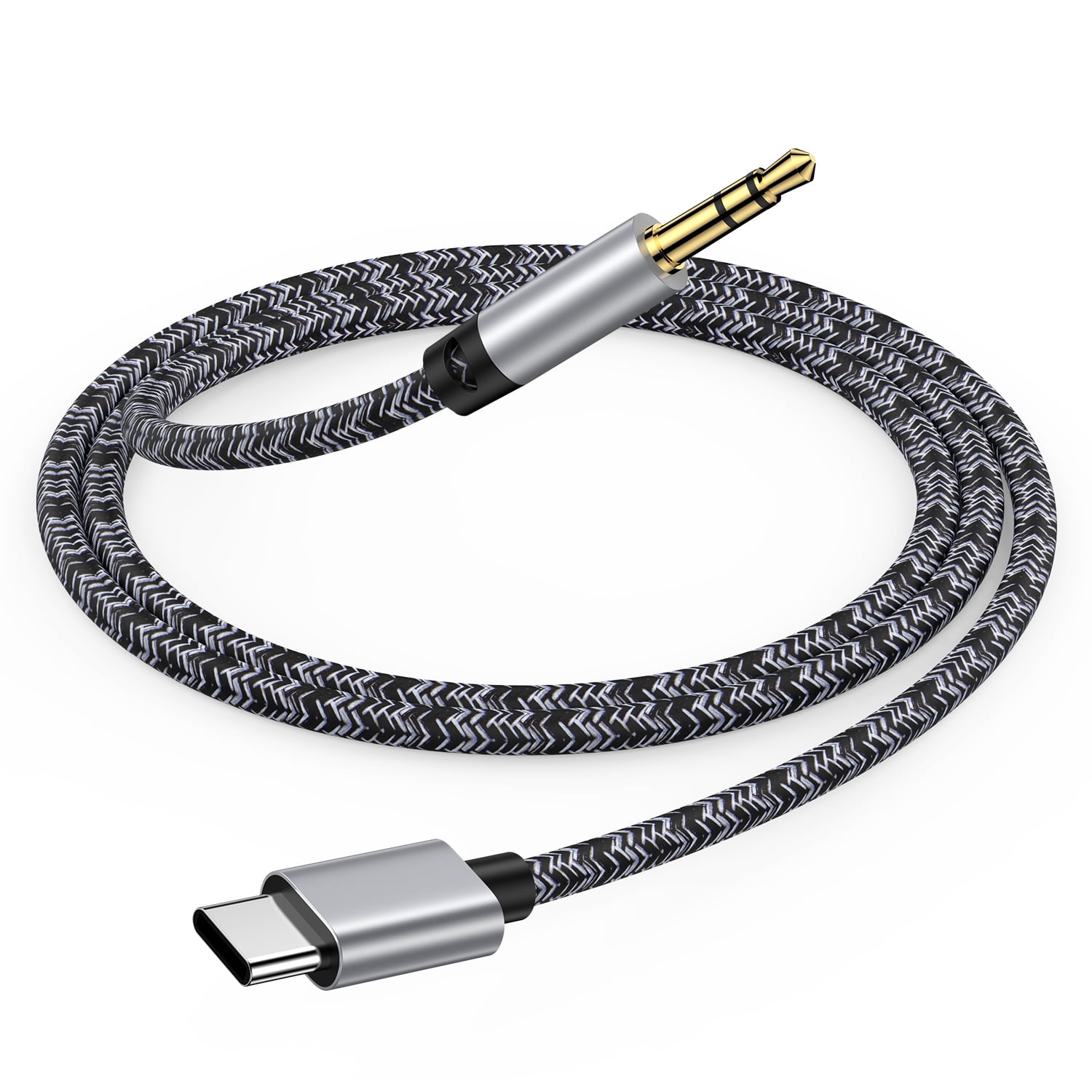 Aux to USB C,ABCPOW Aux Cord to Type C USB C to 3.5mm Aux Adapter Male Aux Cord Jack Cable for Android,Samsung,Car,Stereo Radio,Audio Jack Cable,C Type to Auxiliary Adapter,Speaker,Headphone