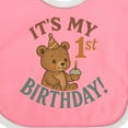 thumbnail image 4 of Inktastic Cute Teddy Bear 1st Birthday Celebration Boys or Girls Baby Bib, 4 of 4