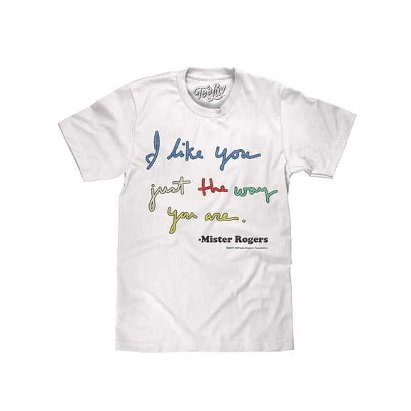 Tee Luv Men's Faded Mister Rogers I Like You Just The Way You Are Graphic T-Shirt (L)
