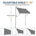 thumbnail image 4 of Tcbosik 78.7" x 47.2" Manual Retractable Awning with Crank Handle, 78.7" -118.1" Height Adjustable Sun Shade, Water Resistant Sunshelter for Backyard, Garden, Patio, Deck, Grey, 4 of 10