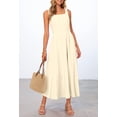 thumbnail image 4 of Vestido MEROKEETY para mujer 2025, sin mangas, midi, color albaricoque, 4 of 8