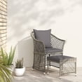 thumbnail image 1 of vidaXL 2 Piece Garden Lounge Set with Cushions Grey Poly Rattan, 1 of 5