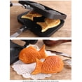 thumbnail image 2 of Waffle Iron Maker, Non-Stick Bakeware DIY Aluminum Stovetop Sandwich Cake Fish-Shaped Mold Iron Cooking Double Pan Baking Tool Maker Press Plate With Handle Perfect for Kitchen and Outdoor, 2 of 8