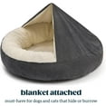 thumbnail image 2 of PELZIN Small Dog Bed for Small Dogs Up to 30lbs - Washable Burrow Puppy Beds with Blanket Attached - Covered Dog Cave Bed with Anti-Slip Bottom - Charcoal Gray, 27", 2 of 9