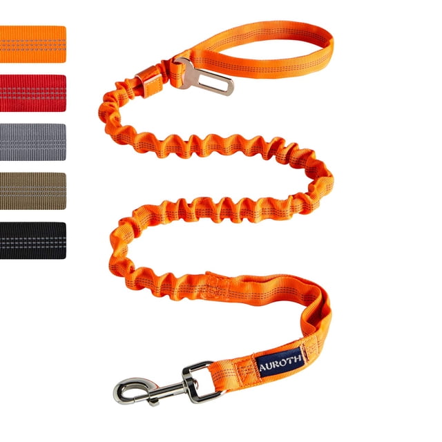 Correa para perros AUROTH, resistente, elástica, de nailon, naranja, para perros grandes