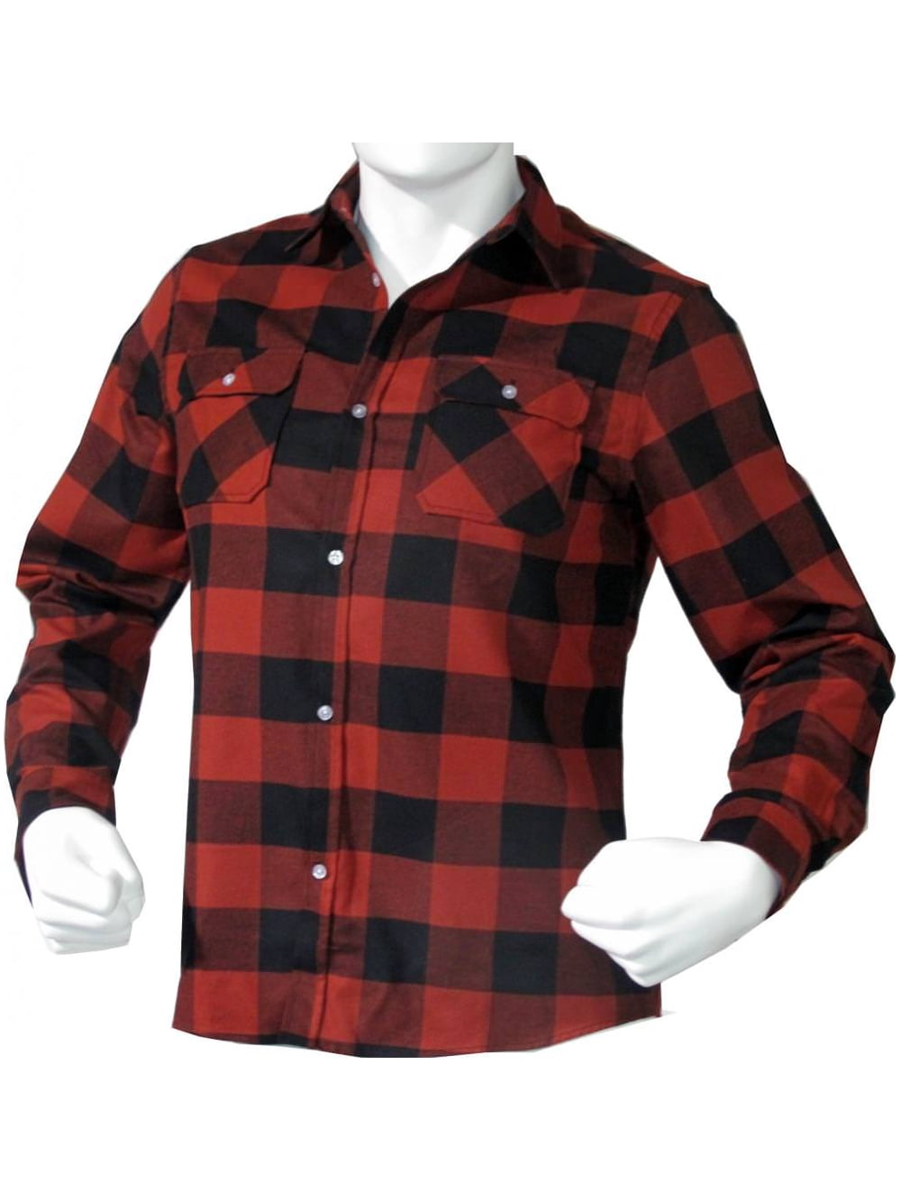 Mafoose Brawny Flannel Shirt Red/Navy 