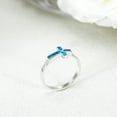 thumbnail image 5 of Sideways Cross Turquoise Inlay Sterling Silver Ring-9, 5 of 7