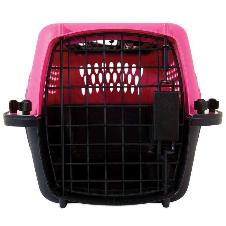 Petmate 2-Door Top Load Pet Dog Kennel, Pink, 19L 