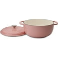 thumbnail image 3 of Pink Enamel Cast Iron Dutch Oven 6 Qt. - , Non-Reactive, Easy to Clean, 3 of 7