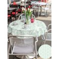 thumbnail image 6 of Outdoor Tablecloth with Umbrella Hole Zipper Green Floral Cute Round Tablecloth 54" Waterproof Outside Table Cloth Summer Cozy Botanical Patio Table Cover Tablecloths for Picnic Party, 6 of 8