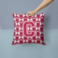 thumbnail image 2 of Letter C Football Crimson, grey and white Fabric Decorative Pillow, 2 of 4