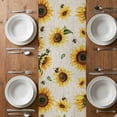 thumbnail image 6 of Yellow Sunflowers Table Runner - 36 Inch Long, Kitchen Dining Table Runner Dresser Scarves, Summer Farmhouse Retro Beige Farmhouse Decor for Coffee Tables Wedding Party Banquet, 6 of 8