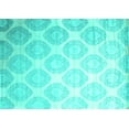 thumbnail image 1 of Ahgly Company Machine Washable Indoor Rectangle Abstract Turquoise Blue Contemporary Area Rugs, 4' x 6', 1 of 4