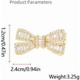 thumbnail image 6 of Rhinestone Tiny Bow Brooch Pin for Women Cubic Zirconia Minimalist Ribbon Knot Lapel Pins Cost Clothing Shirt Suit Safety Clip Dainty Accessory Jewelry, 6 of 12