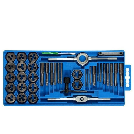 

Rosarivae 40 Pcs M3-M12 Wrench Screw Threading Hand Tools Metric Taps wrench Dies DIY kit Plugs Taps Alloy Metal Wrench Set with Box