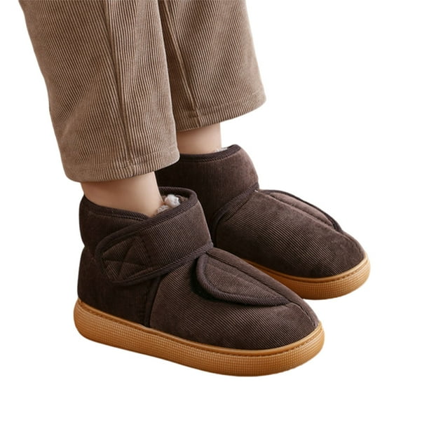 Zapatos para Botas Diabéticas Diabéticos Hombres Ancho Extra Cálido Deslizamiento Cierre Ajustable Los Pies Hinchados Neuropatía