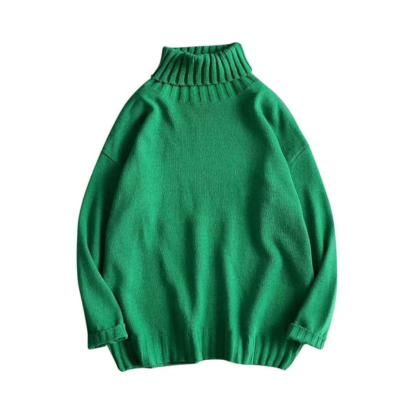 cfhntfmh Oversized Sweaters for Men Fashion High Neck Baggy Sweaters Fall Winter Warm Long Sleeve Solid Pullover Shirts