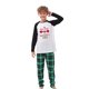 thumbnail image 3 of Pijamas Para La Familia Navidad Manga Larga Estampado De Letras Raglan Tops + Pantalones A Cuadros ; 10-11YVerde 1 NiñO, 3 of 5