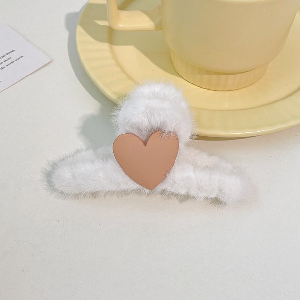 Pinza de pelo grande de felpa para mujer, para otoño e invierno, con lazo, con forma de tiburón, para tocado
