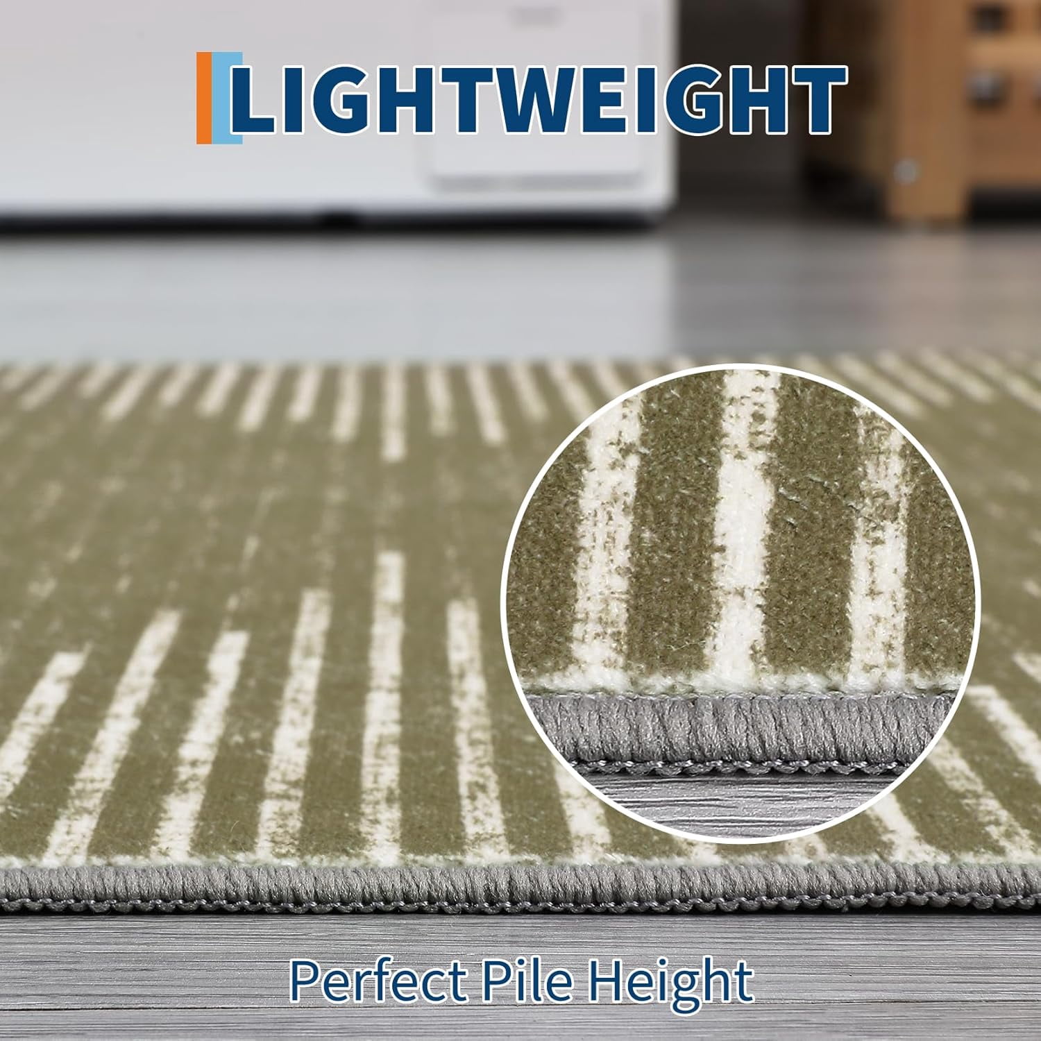9x12 Washable Area Rug for Living Room Dining Room Neutral Area Rug for Nursery Distressed Stripes Carpet Stain Resistant Farmhouse Floor Cover Brown Rugs