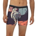 thumbnail image 2 of Salouo Astronaut With American Flag Pattern Men's Boxer Briefs, Soft & Breathable Underwear Elastic Waistband Briefs for Men,1-Pack, 2 of 7