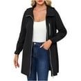 thumbnail image 3 of Zedker Rain Jacket for Women Waterproof Long Rain Coats Windbreaker Jackets Lightweight Raincoats Travel Hooded Trench Coats, 3 of 10