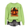 thumbnail image 4 of Uootdi Halloween Crewneck Sweatshirt for Women Pumpkin Print Womens Sweatshirt Loose Fit Holiday Gathering Cozy Tops for Women Gift, 4 of 6