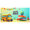 thumbnail image 3 of Colorful Welcome Back to School Banner with School Bus Globe and Books Background Party Decors for Classroom Decor School Events Photo Backdrop Supplies, 3 of 4