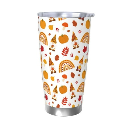 

Lukts Fall Gnomes Harvest for 20OZ Car Cup Stainless Steel Direct Drinking Straw Thermos Cup Suitable for Office Travel and Car-Without Straw