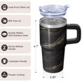 thumbnail image 3 of 20oz Geometric Textured Double Wall Tumbler, Stainless Steel Insulated Travel Coffee Mug with Handle Leak Proof Lid, 3 of 5