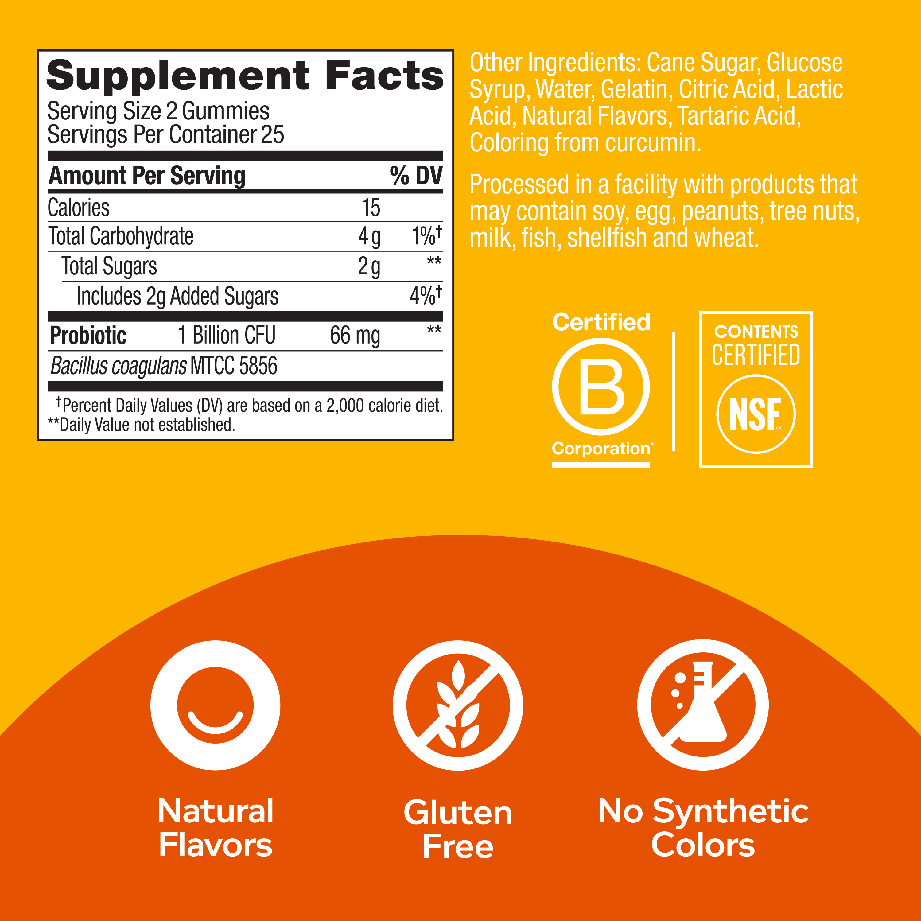 OLLY Probiotic Gummy, Immune & Digestive Health, Probiotic Supplement, Mango Flavor, 50 Ct - image 4 of 11
