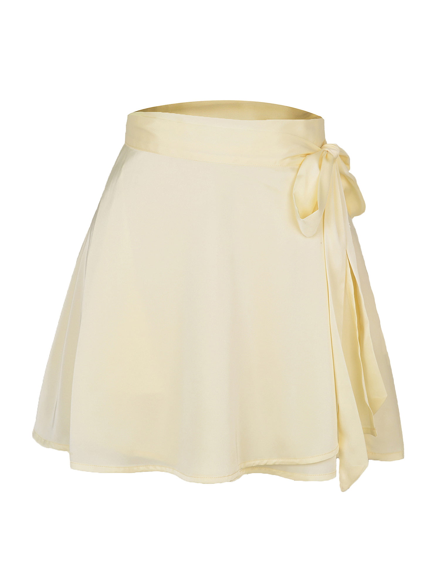 Gold mini skirts size 43 Listenwind Women High Waist Short Skirt Solid Color Large Hem Mini Skirt Walmart Com Walmart Com